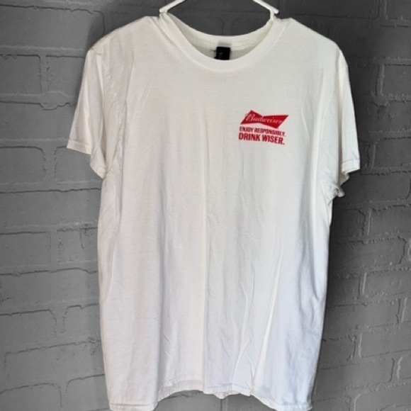 Budweiser beer shirt BuD large Hanes hang tag cotton short sleeve tee unisex - Picture 2 of 7